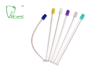 PVC Diş Tek Kullanımlık Tükürük İtici Şeffaf Gövde Renkli Uç