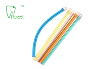 Şeffaf Gövde Renkli PVC Diş Emme Ucu Tek Kullanımlık Tükürük İtici